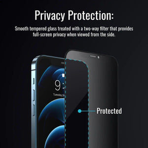 Promate Screen Protector for Iphone - DropProtect™ Matte Tempered Glass with Built-In Bumper