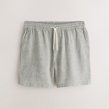 Load image into Gallery viewer, Green Linen Blend Elasticated Waist Shorts
