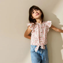 Load image into Gallery viewer, Pink Floral Tie Front Blouse (3-11yrs)
