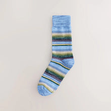 Load image into Gallery viewer, Blue/Red/Grey Ombre Striped Heavyweight Socks 4 Pack
