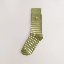Load image into Gallery viewer, Blue/Neutral/Green Stripe Pattern Socks 5 Pack
