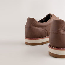 Load image into Gallery viewer, Tan Brown Comfort Wedge Derby Shoes
