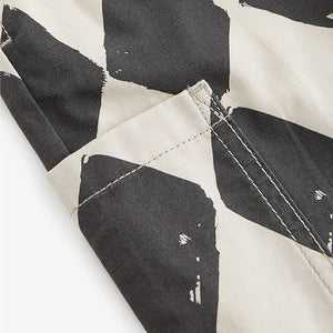 Black/Ecru Harlequin Side Pocket Pull On Trousers (3mths-6yrs)