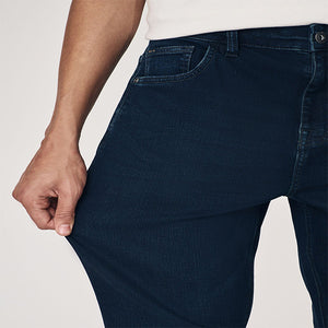 Blue Dark Ink Regular Tapered Fit Vintage Wash Denim Jeans