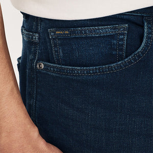Blue Dark Ink Regular Tapered Fit Vintage Wash Denim Jeans