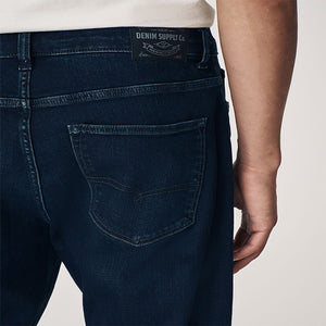 Blue Dark Ink Regular Tapered Fit Vintage Wash Denim Jeans