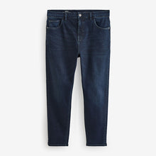 Load image into Gallery viewer, Blue Dark Ink Regular Tapered Fit Vintage Wash Denim Jeans
