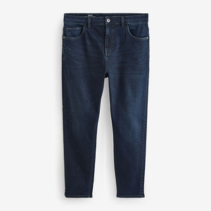 Blue Dark Ink Regular Tapered Fit Vintage Wash Denim Jeans