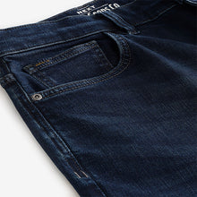Load image into Gallery viewer, Blue Dark Ink Regular Tapered Fit Vintage Wash Denim Jeans

