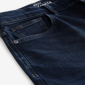 Blue Dark Ink Regular Tapered Fit Vintage Wash Denim Jeans