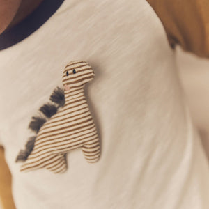 Ochre/Cream Dinosaur Long Sleeve Character T-Shirt (3mths-6yrs)