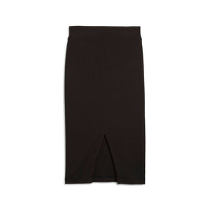 CLAS.Ribbed Midi Skirt Blk