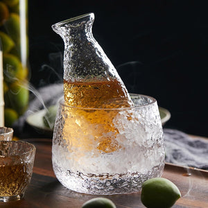 JAPANESE SAKE SET (GLASS JAR & WARMER)
