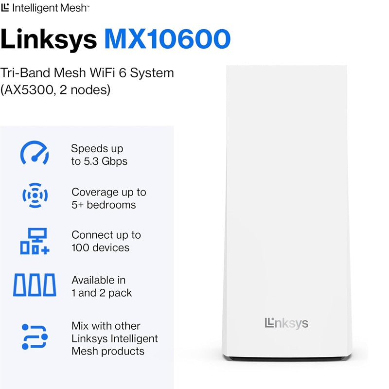 MX10600 - Tri-Band AX5300 Mesh WiFi 6 System 2-Pack