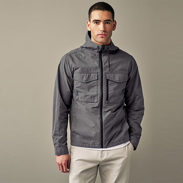 Slate Grey Hooded Utility Shacket