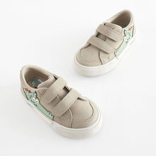 Load image into Gallery viewer, Grey Crocodile Standard Fit (F) Two Strap Touch Fastening Trainers

