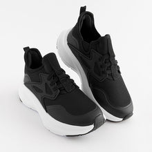 Load image into Gallery viewer, Black Elastic Lace Trainers
