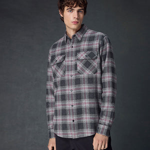 Grey Long Sleeve Check Shirt