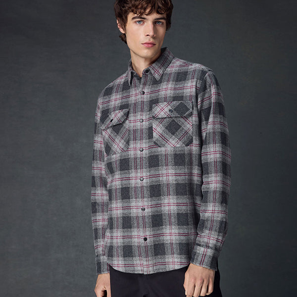Grey Long Sleeve Check Shirt