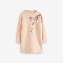 Load image into Gallery viewer, Ecru Bow Sequin Jumper Dress (3-12yrs)
