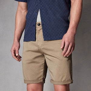 Stone Slim Fit Premium Laundered Stretch Chino Shorts