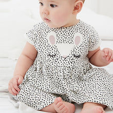 Load image into Gallery viewer, Monochrome Bunny Face Jersey Dress (0mths-18mths) - Allsport
