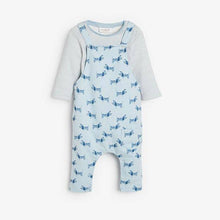 Load image into Gallery viewer, Blue Dog Jersey Dungarees And Bodysuit Set (0mths-18mths) - Allsport

