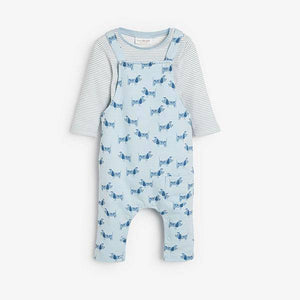 Blue Dog Jersey Dungarees And Bodysuit Set (0mths-18mths) - Allsport