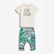 Load image into Gallery viewer, Green GOTS Organic Slogan T-Shirt And Joggers Set (0mths-18mths) - Allsport

