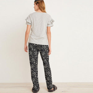 Grey Mini Stars Cotton Pyjamas - Allsport
