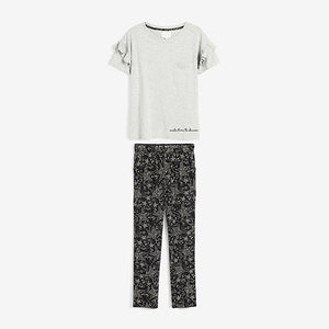 Grey Mini Stars Cotton Pyjamas - Allsport