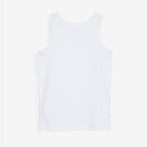 White 5 Pack Organic Cotton Vests (1.5-12yrs) - Allsport