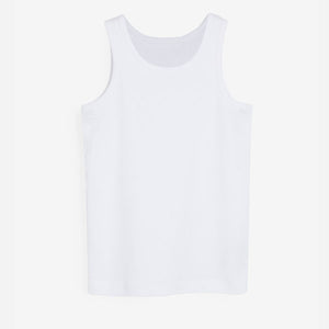 White 5 Pack Organic Cotton Vests (1.5-12yrs) - Allsport