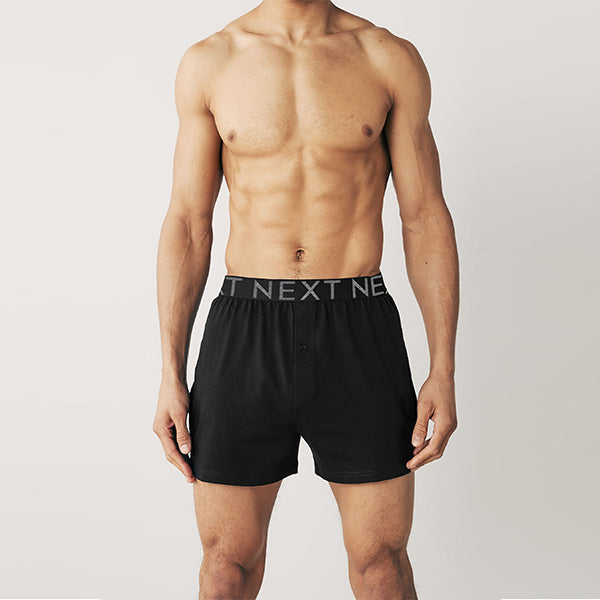Black Loose Fit Pure Cotton Boxers 4 Pack