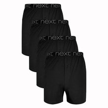 Load image into Gallery viewer, Black Loose Fit Pure Cotton Boxers 4 Pack
