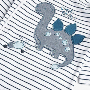 3 Pack Navy Dino Sleepsuit (0-18mths) - Allsport