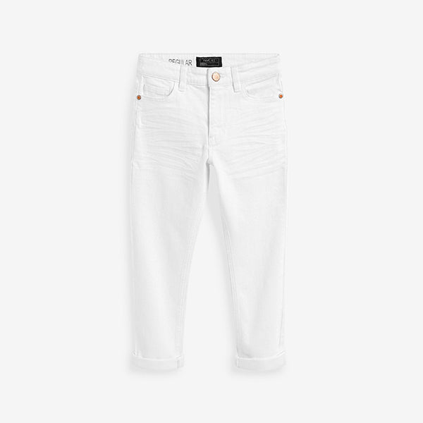 White Regular Fit Five Pocket Jeans (3-12yrs)