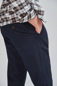 NAVY PLEAT FRONT CHINO TROUSER - Allsport