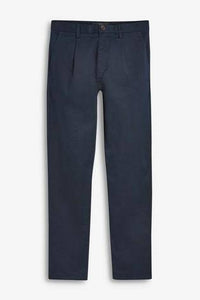 NAVY PLEAT FRONT CHINO TROUSER - Allsport