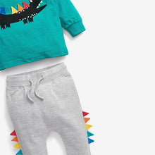 Load image into Gallery viewer, Teal / Grey Crocodile Character T-Shirt And Joggers Set (3mths-5yrs) - Allsport
