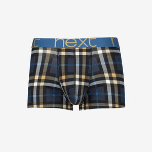 Navy Check Pattern Hipster Boxers 4 Pack - Allsport