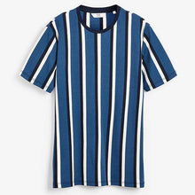Load image into Gallery viewer, Mid Blue Vertical Stripe Slim Fit T-Shirt - Allsport
