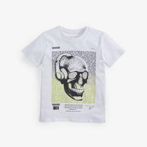 White Skull Print T-Shirt (3 to 12 yrs) - Allsport