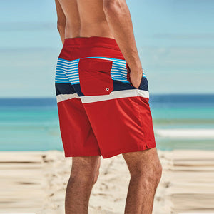 Red/Blue Stripe Stretch Boardshorts - Allsport
