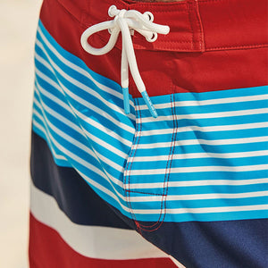 Red/Blue Stripe Stretch Boardshorts - Allsport