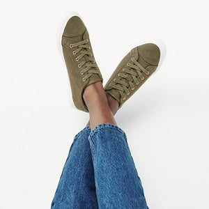 Green Khaki Baseball Trainers - Allsport