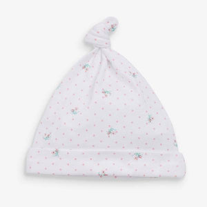 Pink 3 Pack Delicate Bunny Tie Top Hats (0-12mths) - Allsport