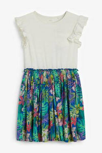 Multi Tropical Hawaiian Print Dress - Allsport