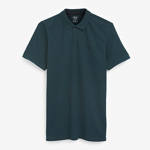 Emerald Green Regular Fit Pique Polo Shirt