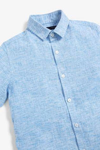 Linen Mix Shirt Blue  (3 to 12 yrs) - Allsport